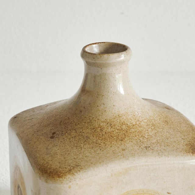 Mid-Century Wood Imprint Studio Pottery Vase, 1960s For Sale - Image 6 of 9