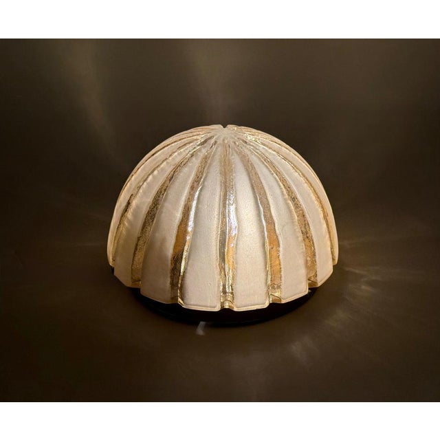 Sea Urchin Frosted Glass Wall Lights with Golden Glow, 1970s, Set of 2 For Sale - Image 4 of 18