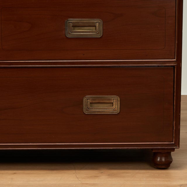 Vintage Campaign Style Chest of Drawers by Baker For Sale - Image 10 of 18
