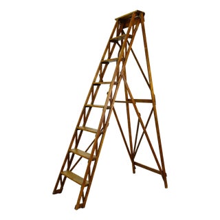 Antique Spanish Wooden Ladder, 1920s For Sale