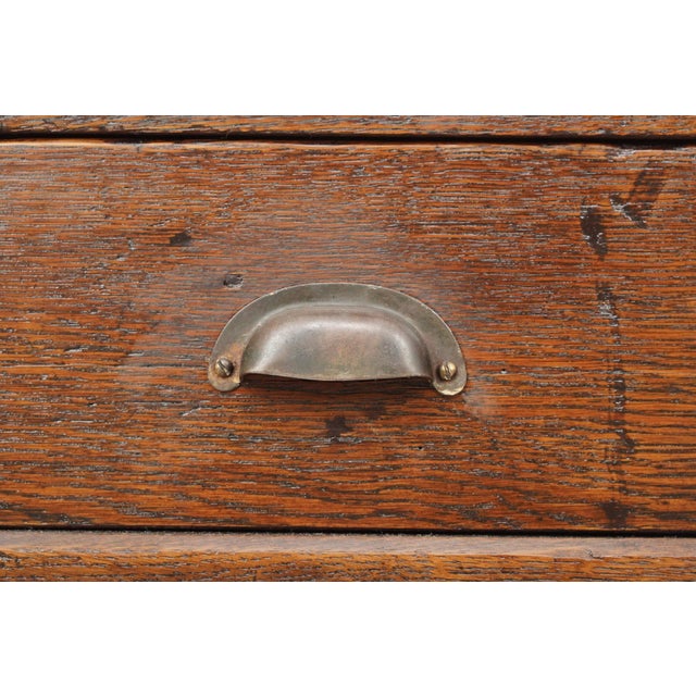 Antique 48 Drawer Oak Office Storage Cabinet For Sale - Image 6 of 12
