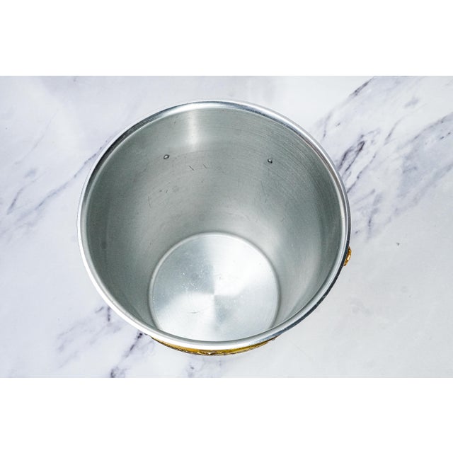 1930s Incredible Art Deco Antique Aluminum Brass Wine Cooler Ice Bucket Grape Design Trophy Presentation Horse Show For Sale - Image 10 of 12