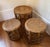 Set of 3 nesting tortoise bamboo side tables with caned tops Large table: W17.5xH17 Medium table: W14.5xH15 Small table:...