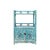 Wood Chinese Distressed Pastel Blue Open Top Display Cabinet Side Table For Sale - Image 7 of 7