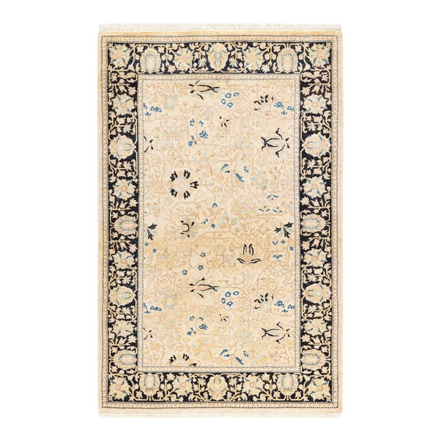 Mogul, One-of-a-Kind Hand-Knotted Area Rug - Ivory, 3' 2" x 5' 1" For Sale