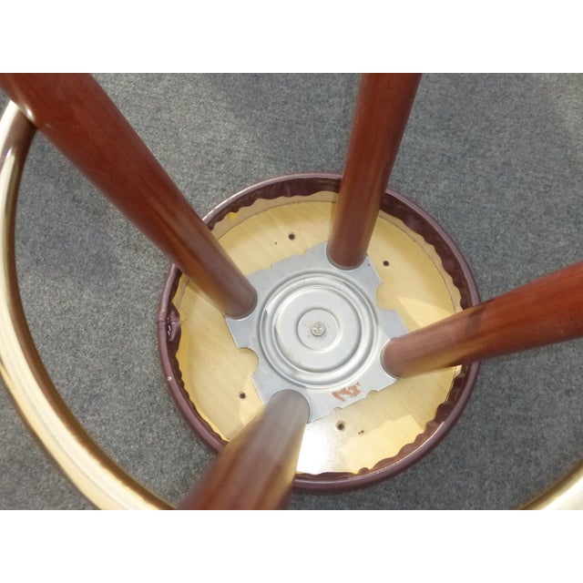 MidCentury Modern Brown Vinyl Bar Stools A Pair Chairish