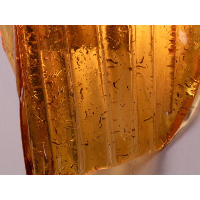 Amber Murano Wall Sconces Glass and Brass by J. T. Kalmar, Austria 1960s, Set of 2 For Sale - Image 4 of 11
