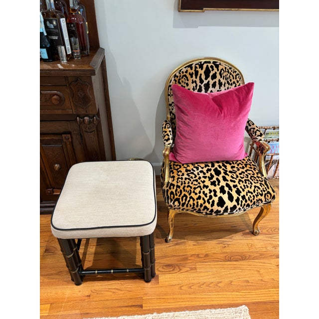 Chinese Chippendale Faux Bamboo Stool For Sale - Image 4 of 9