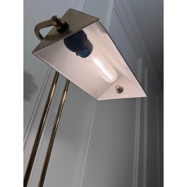 Vintage Traditional Patinated Brass and Black Marble Tabletop Adjustable Desk Lamp For Sale - Image 9 of 12
