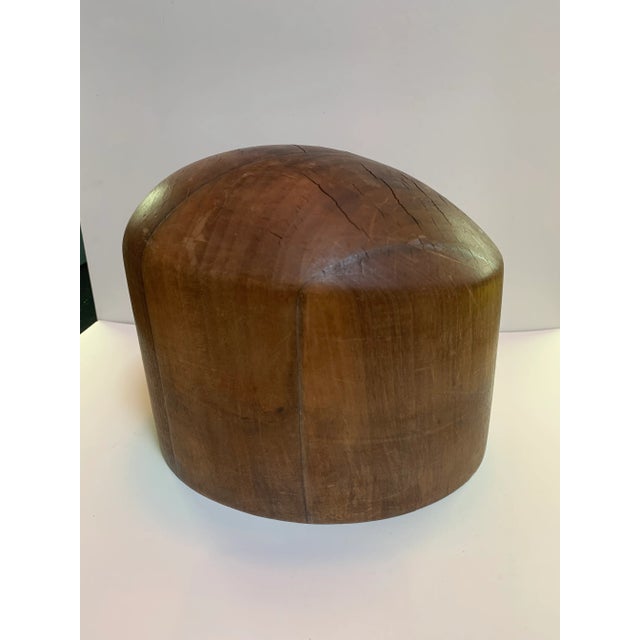 Tan Vintage Diamond Wooden Hat Mold For Sale - Image 8 of 8