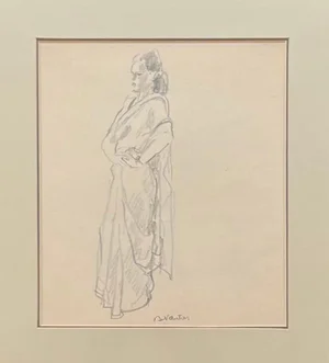Benjamin II Vautier, Lady in Tunic, Graphite on Paper