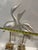 1970s Hollywood Regency Silver Leaf Crane Sculptures on Thick Lucite Bases - A Pair For Sale - Image 9 of 12