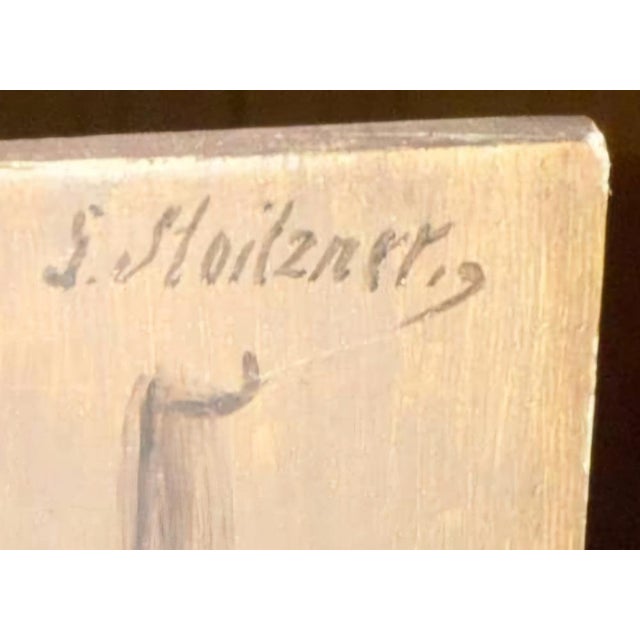 1940s Genre Scene with Gentleman and Bird, Signed Siegfried Stoitzner (Vienna, 1892–1976) For Sale - Image 5 of 13