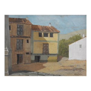 1967 Roberto Bort Spanish Village Painting