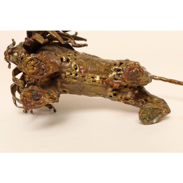 Vintage Brutalist Embossed Brass and Steel Lion Sculpture by Pal Kepenyes For Sale - Image 18 of 18