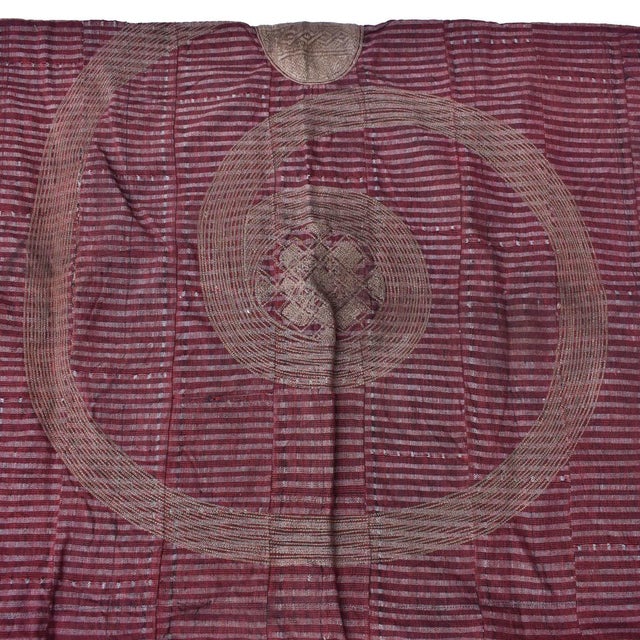African Early 20th Century Hausa Embroidered Boubou Shirt Maroon Nigeria Sidley Collection For Sale - Image 3 of 11