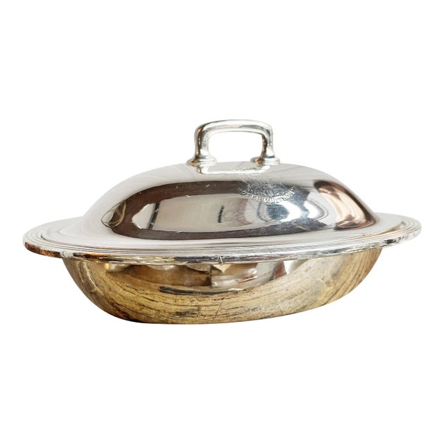 1912 Silver Plated Lidded Dish From Hotel Multnomah in Portland Or For Sale