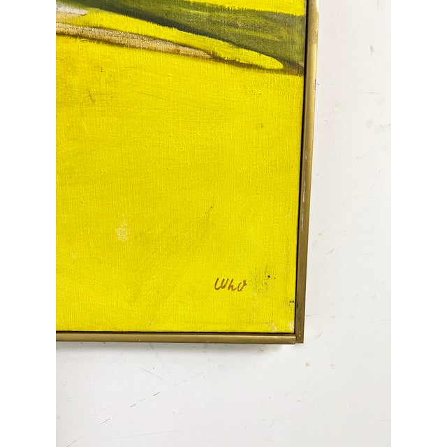 Paint C. 1970s Modernist Abstract Figurative Painting Signed With Initials For Sale - Image 7 of 8