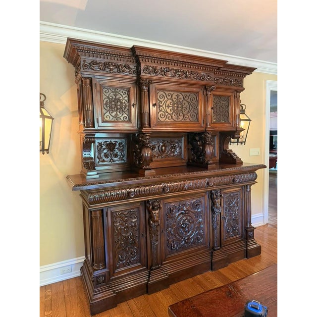 French Mid-19th Century Rococo Style Heavily Carved Walnut Buffet, Circa 1850–1860 For Sale - Image 16 of 18