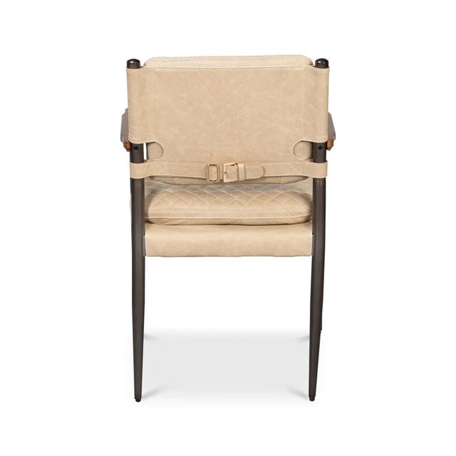 Mid-Century Modern Leather Armchair - Cappuccino Cream For Sale In Raleigh - Image 6 of 12