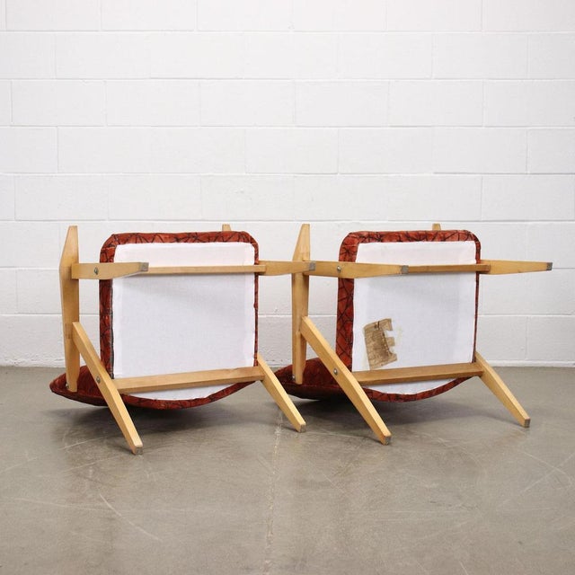 Set of Beech Foam Armchairs, Italy, 1960s For Sale - Image 8 of 9