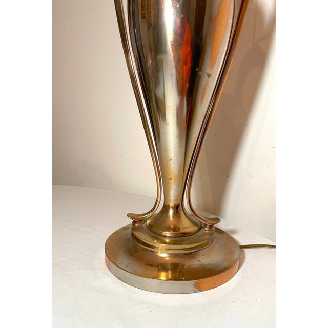 Metal High Quality Large Antique Silver Gold Bronze Modernist Urn Style Table Lamp For Sale - Image 7 of 11