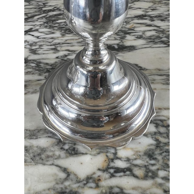 20th Century Silver-Plated Metal Candelabra, Set of 2 For Sale - Image 7 of 12