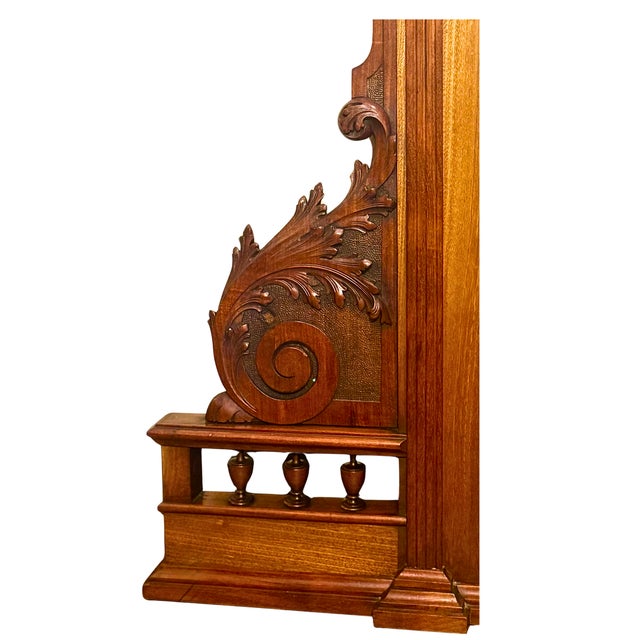 Late 19th Century *Large Antique Victorian Mirror**Carved Solid Walnut W/Beveled Mirror**Great Condition**OBO** For Sale - Image 5 of 8