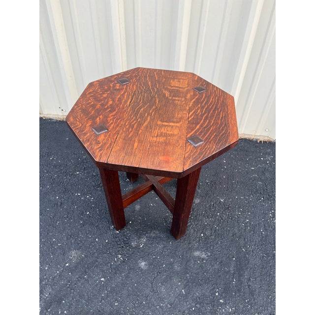 Arts & Crafts Antique L & Jg Stickley Arts & Crafts Oak Tabouret Table- C. 1910 For Sale - Image 3 of 12