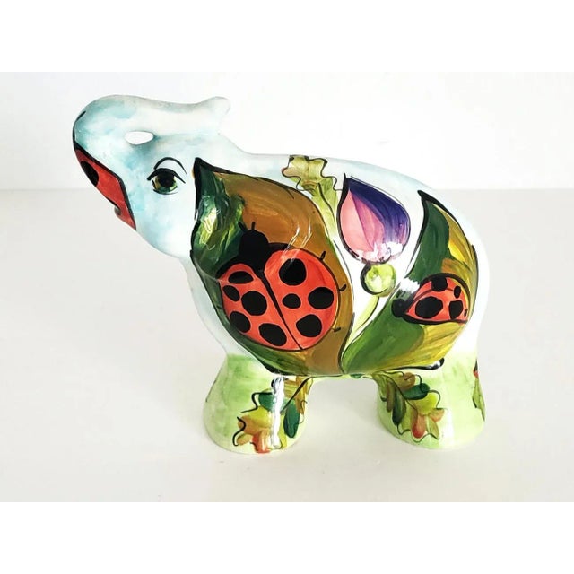 Pop Art Hand Painted Ceramic Elephant by Anatoly Turov For Sale - Image 3 of 12
