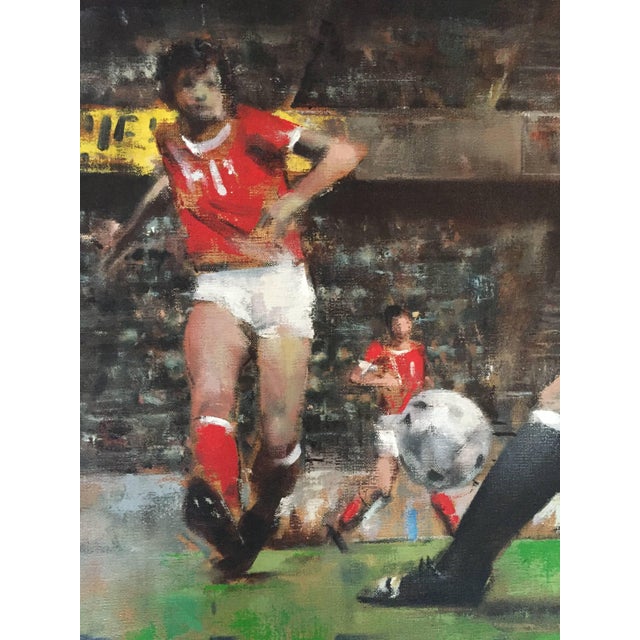 Late 20th Century John Dobbs, Shot on Goal, Sporting Scene, 1981 For Sale - Image 5 of 9