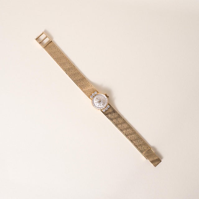Rolex Vintage Rolex Precision Ladies Cocktail Diamond Wristwatch 18k Gold For Sale - Image 4 of 4