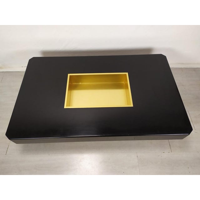 Black & Gold Coffee Table, 1970s For Sale - Image 4 of 18
