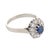 1980s Vintage Sapphire Diamond 14k White Gold Cluster Ring, Size 7.5 For Sale - Image 5 of 5