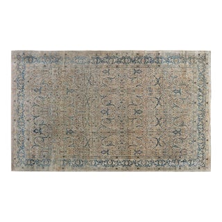 Authentic 19th Century Persian Tabriz Botanic Handmade Wool Rug For Sale