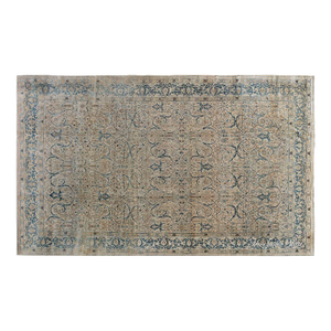 Authentic 19th Century Persian Tabriz Botanic Handmade Wool Rug