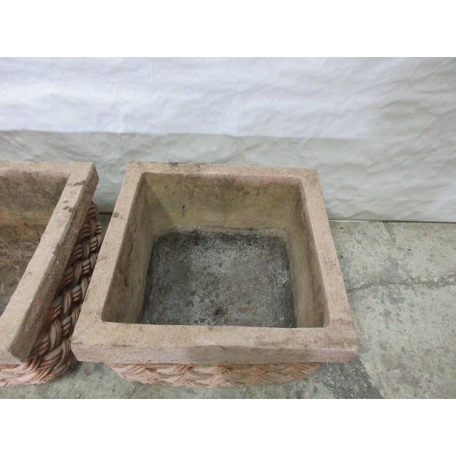 Brick Red Garden Pots -Basket Style Set of 3 For Sale - Image 8 of 12