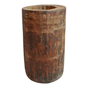 Antique India Wood Butter Pot