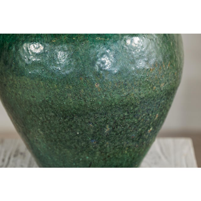 Green Antique Thai Green-Glazed Water Jar Planter with Loop Handles For Sale - Image 8 of 18