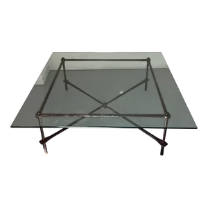 1990s Giacometti Style Hammered Iron Coffee Table