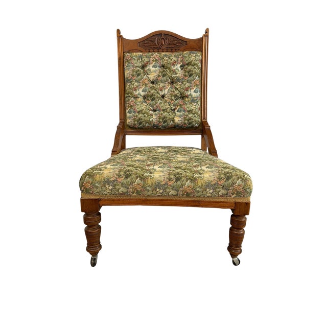 Antique Victorian Eastlake-Style Parlor Chair, 1900, in Very Good conditions. Designed 1890 to 1919