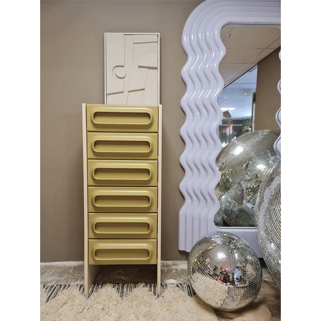 Mix your original vintage lounge furniture with this beautiful, timeless chest of drawers in Space Age style from HK...