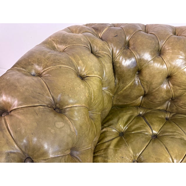 Antique Chesterfield Sofa in Patinated Leather, 1890s For Sale - Image 13 of 16