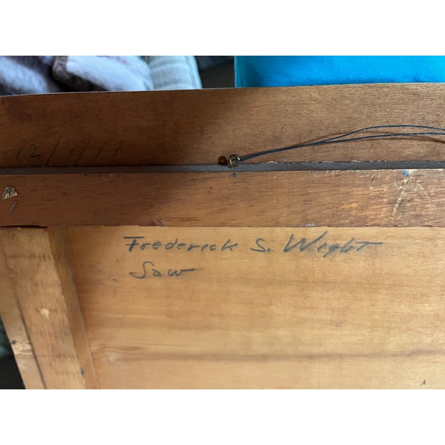 Contemporary Frederick S. Wight Painting on Board “Saw” For Sale - Image 3 of 5