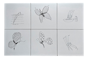 Ceramic Tiles by Gio Ponti for Ceramica Bardelli, Set of 6
