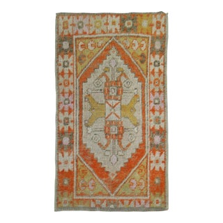 Vintage Zabihi Collection Turkish Orange Anatolian Small Rug - 2'8" x 4'4" For Sale