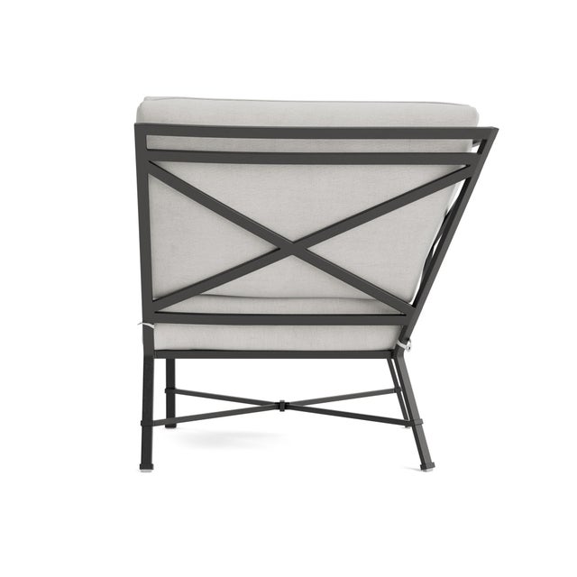 Brown Jordan Brown Jordan Venetian Corner Sectional, Textured Pewter frame with Fusion Dove fabric For Sale - Image 4 of 11