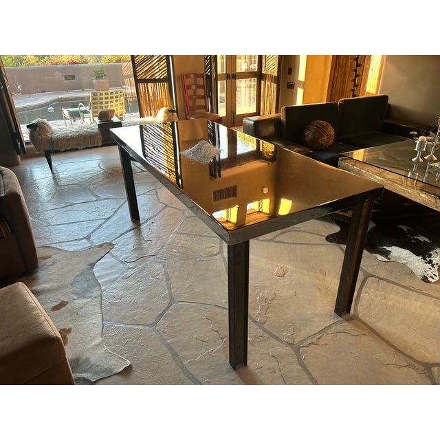 Brutalist Industrial Modern Dining Table, Solid Steel, Chrome Plated. For Sale - Image 18 of 18