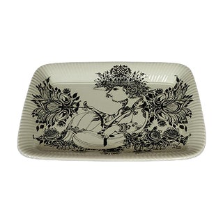 Large Vintage Danish Porcelain Dish by Bjørn Wiinblad for Nymolle, 1970s For Sale