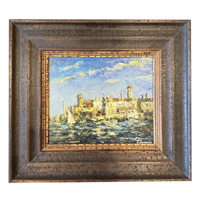 Abstract Expressionism Pair of Venetian Oil Paintings For Sale - Image 3 of 11